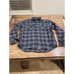 Dakota Grizzly Flannel Shirt Mens Large Gray Button Up Outdoors Long Sleeve